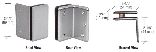 GDI Brushed Satin Chrome Pinnacle and Prima Series Wall Mount Bracket