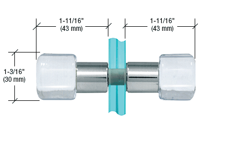 GDI Chrome Back-to-Back Glass Shower Door Knob