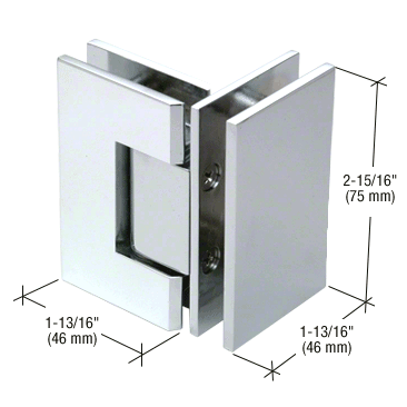 GDI Chrome Junior Geneva 092 Series 90 Degree Glass-to-Glass Hinge