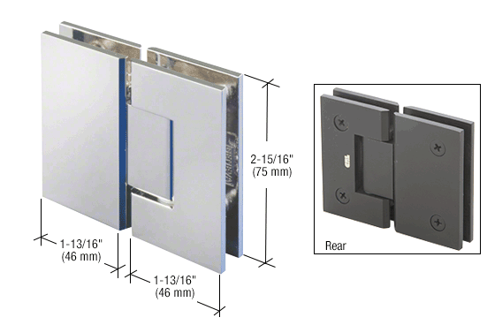 GDI Chrome Junior Geneva 580 Series 180 Degree Glass-to-Glass Hinge With 5 Degree Pin Preset