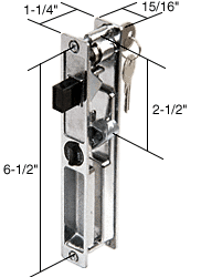 GDI Chrome Keyed Flush Mount Handle Set with 6-1/2" Screw Holes for Crossly Doors