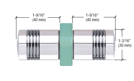 GDI Chrome Knob/Chrome Ring - Flush Ring Style Back-to-Back Shower Door Knobs