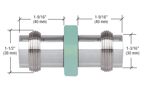 GDI Chrome Knob/Chrome Ring Protruding Ring Style Back-to-Back Shower Door Knob