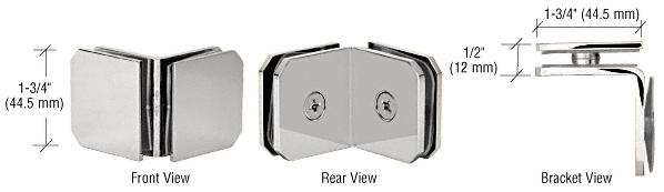 GDI Chrome Monaco Series 90 Degree Glass-to-Glass Clamp