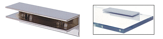 GDI Chrome Rectangular Interior Shower Shelf Clamp with Support Leg