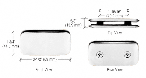 GDI Chrome Roman Style 180 Degree Double Stud Glass Clamp