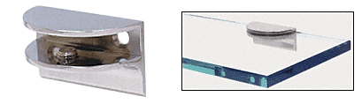 GDI Chrome Rounded Interior Shower Shelf Clamp with Support Leg