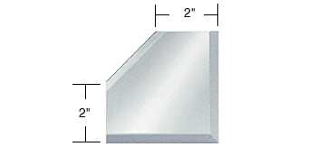 GDI Clear Mirror Glass 2" Mitered Corner Beveled on 3 Sides