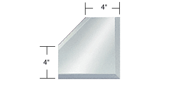 GDI Clear Mirror Glass 4" Mitered Corner Beveled on 3 Sides