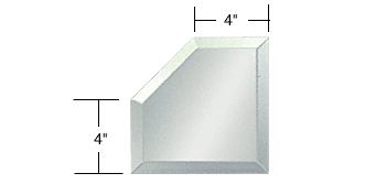 GDI Clear Mirror Glass 4" Mitered Corner Beveled on All 5 Sides