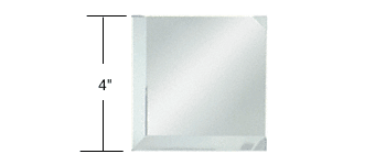 GDI Clear Mirror Glass 4" Square Beveled on 2 Sides
