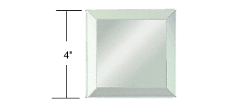 GDI Clear Mirror Glass 4" Square Beveled on All 4 Sides
