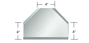GDI Clear Mirror Glass 4" T-Connector Beveled on 3 Sides
