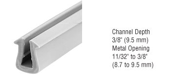 GDI Glazing Vinyl 3/8" Channel Depth 11/32" to 3/8" Metal Opening - 100' Roll
