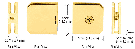 GDI Gold Plated Monaco Series Fixed Panel U-Clamp