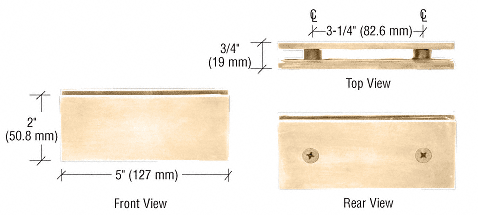 GDI Gold Plated Square 180 Degree Glass-to-Glass Clamp