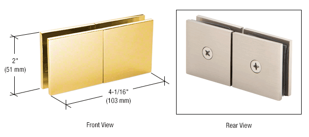 GDI Gold Plated Square 180 Degree Glass-to-Glass Movable Transom Clamp