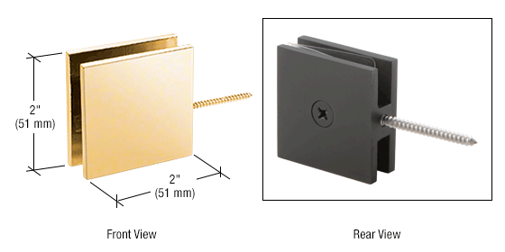 GDI Gold Plated Square Wall Mount Movable Transom Clamp