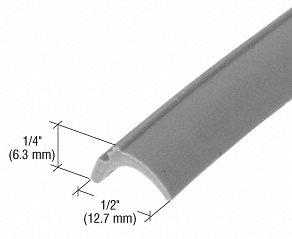 GDI Gray 1/2" Wide Glazing Spline - 100' Roll