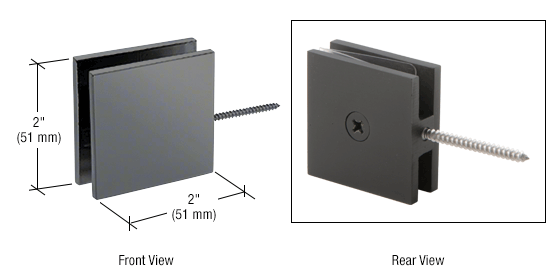GDI Gun Metal Square Wall Mount Movable Transom Clamp
