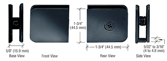 GDI Gun Metal Traditional Style Fixed Panel U-Clamp
