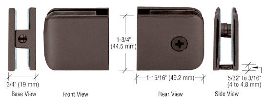 GDI Oil Rubbed Bronze Roman Series Fixed Panel U-Clamp