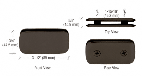 GDI Oil Rubbed Bronze Roman Style 180 Degree Double Stud Glass Clamp