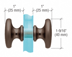 GDI Oil Rubbed Bronze Traditional Style Back-to-Back Shower Door Knobs