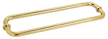 GDI Polished Brass 12" BM Series Back-to-Back Tubular Towel Bars With Metal Washers