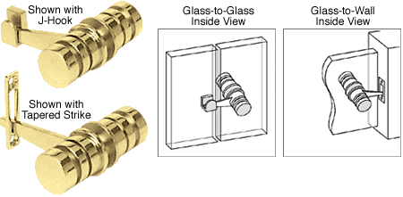 GDI Polished Brass 180 Degree Knob Latch