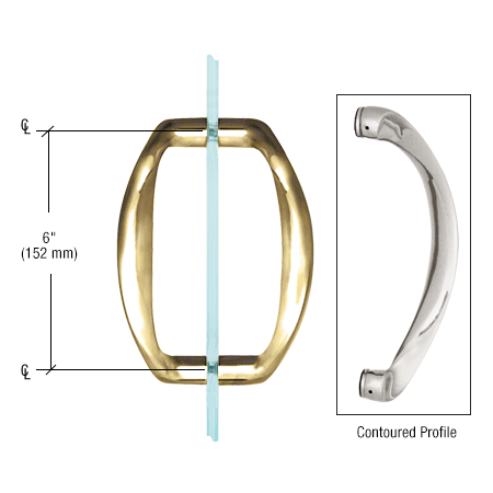 GDI Polished Brass 6" Back-to-Back Sculptured Solid Pull Handle