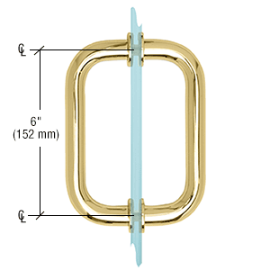 GDI Polished Brass 6" BM Series Tubular Back-to-Back Pull Handle