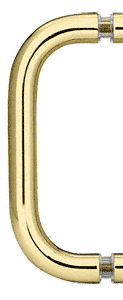 GDI Polished Brass 8" Single-Sided Solid 3/4" Diameter Pull Handle Without Metal Washers