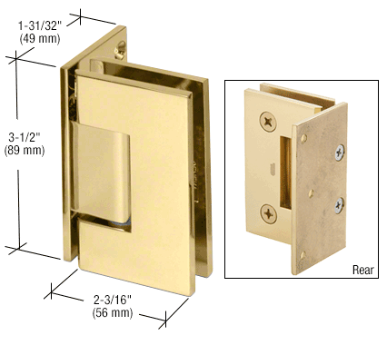GDI Polished Brass Geneva 544 Series Wall Mount Offset Back Plate Hinge