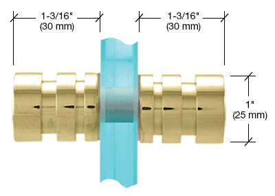 GDI Polished Brass Junior Contemporary Style Back-to-Back Shower Door Knobs