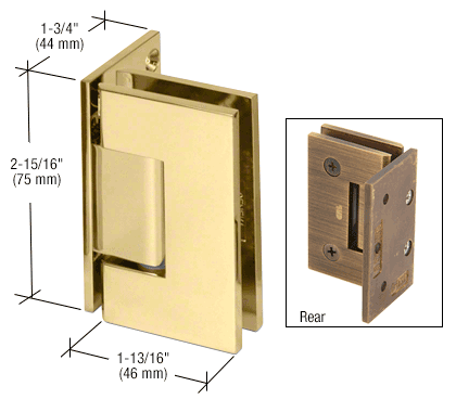 GDI Polished Brass Junior Geneva 044 Series Wall Mount Offset Back Plate Hinge