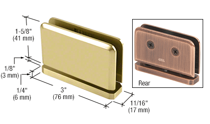 GDI Polished Brass Junior Prima 01 Series Top or Bottom Mount Hinge