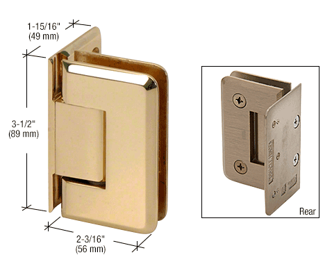 GDI Polished Brass Pinnacle 544 Series 5 Degree Wall Mount Offset Back Plate Hinge