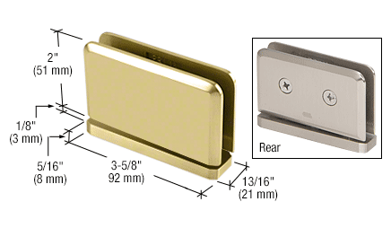 GDI Polished Brass Prima #1 Pin 01 Series Top or Bottom Mount Hinge