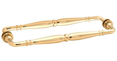 GDI Polished Brass Victorian Style 12" Back-to-Back Towel Bar