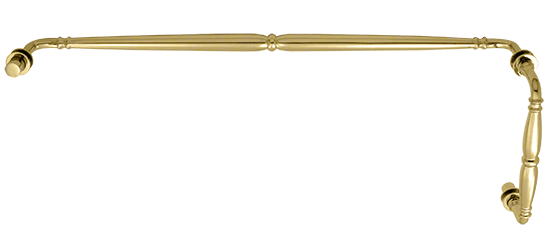 GDI Polished Brass Victorian Style Combination 8" Pull Handle 24" Towel Bar