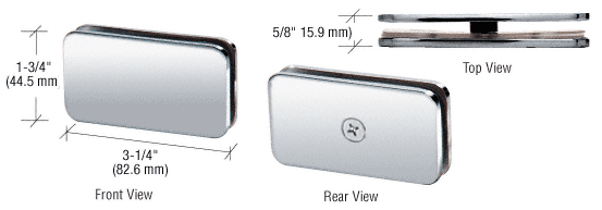 GDI Polished Chrome 180 Degree Traditional Style Glass-to-Glass Clamp