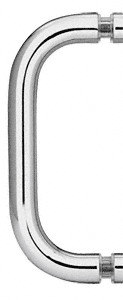 GDI Polished Chrome 6" Single-Sided Solid 3/4" Diameter Pull Handle Without Metal Washers