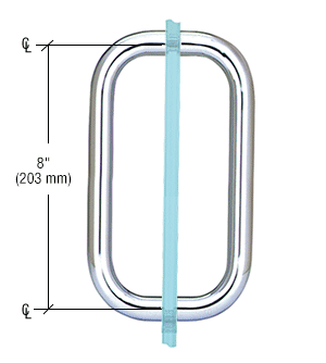 GDI Polished Chrome 8" Back-to-Back Solid 3/4" Diameter Pull Handles Without Metal Washers