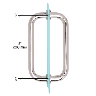 GDI Polished Chrome 8" BM Series Tubular Back-to-Back Pull Handle