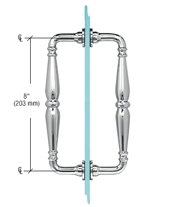 GDI Polished Chrome 8" Victorian Style Back-to-Back Pull Handles