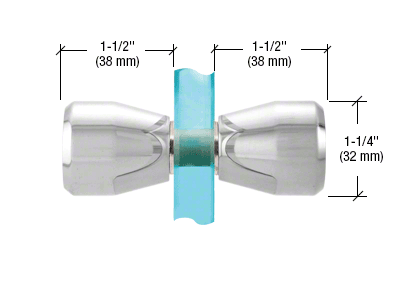 GDI Polished Chrome Back-to-Back Bow-Tie Style Knobs