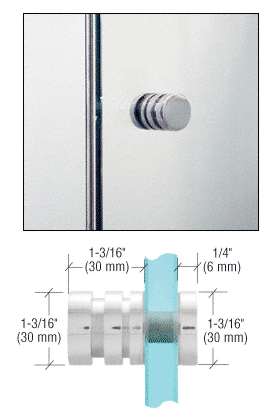 GDI Polished Chrome Contemporary Style Single-Sided Shower Door Knob
