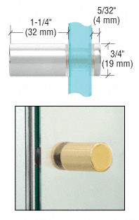 GDI Polished Chrome Cylinder Style Single-Sided Shower Door Knob