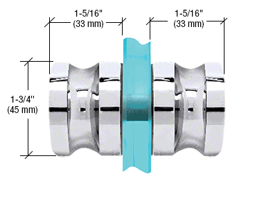 GDI Polished Chrome Euro Style Back-to-Back Shower Door Knobs